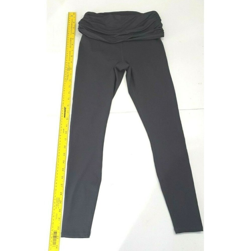 Fabletics Gray Activewear Leggings Ruched Ruffle Waist - Picture 3 of 5